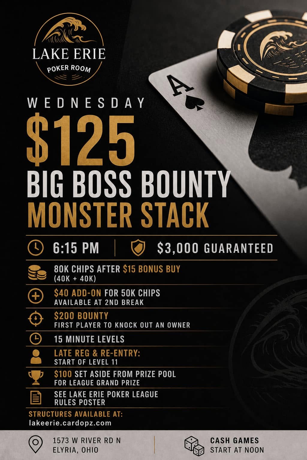 Wednesday $125 Big Boss Bounty Monster Stack